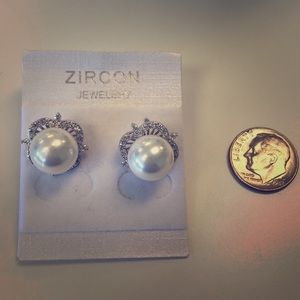 Pearl and Rhinestone earrings